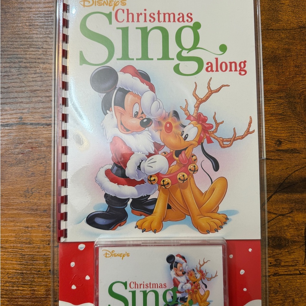Vintage Disney Festive Sing-Along with Mickey and Pluto Collectable tape book